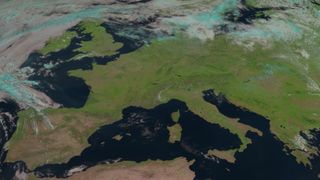 An unusually cloudfree view of Europe captured amid the July 2022 heatwave by the European weather forecasting satellite EUMESAT.