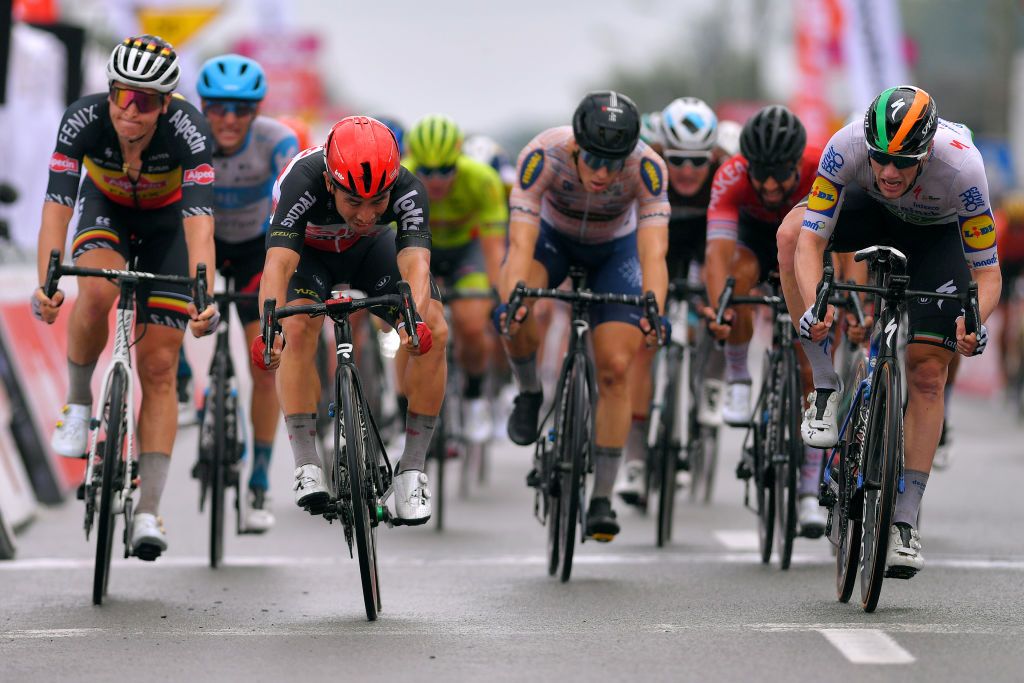 Caleb Ewan wins the bunch sprint at Tour de Wallonie stage 1