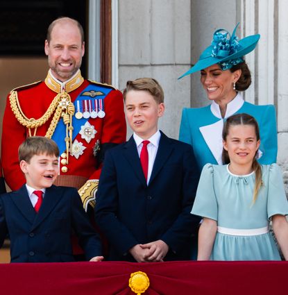 Prince William, Princess Kate, Prince George, Prince Louis and Prince George at Trooping the Colour 2025