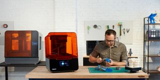 Formlabs Form 3+ SLA 3D printer on a workbench 