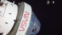 NASA's uncrewed Orion spacecraft, seen during the Artemis I mission to lunar orbit in late 2022.
