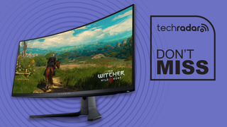 Alienware AW3423DWF gaming monitor showing Witcher 3