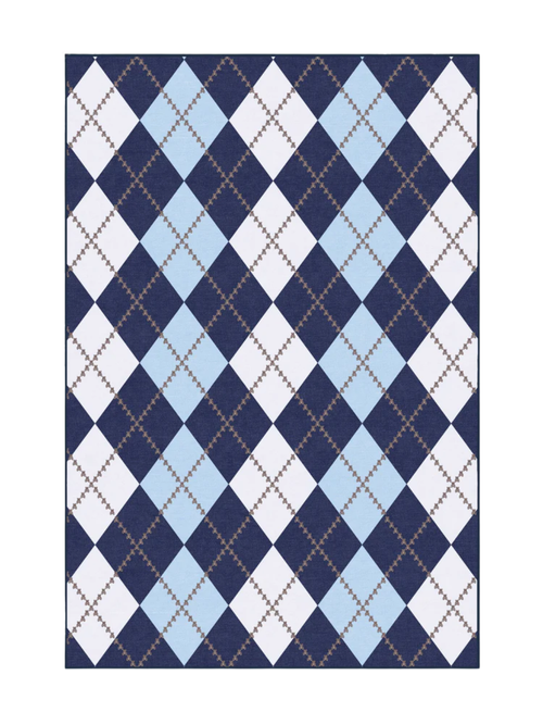 Teddy Bear Argyle Navy & Blue Rug, 6' x 9'