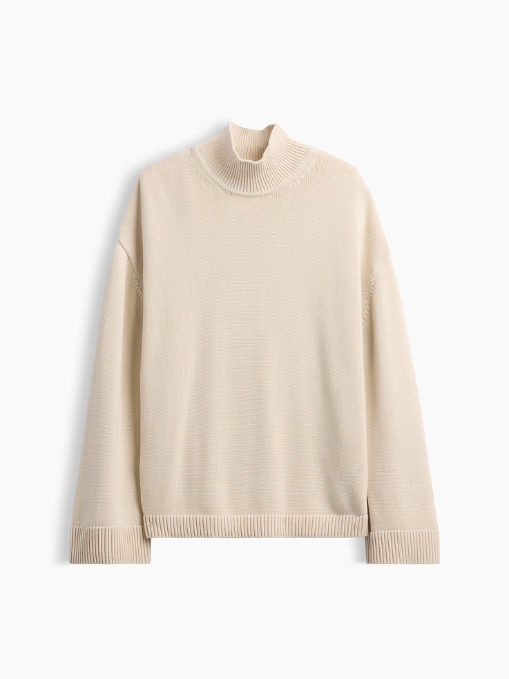 Gap, 100% Cotton Oversized Mockneck Sweater