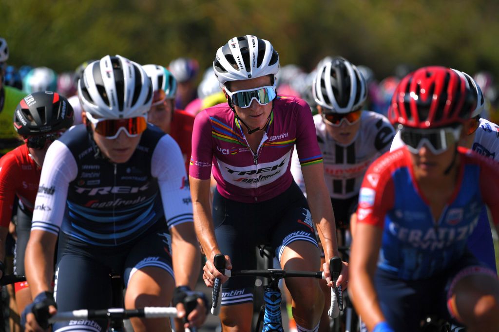 ASSISI ITALY SEPTEMBER 13 Elisabeth DeignanArmitstead of The United Kingdom and Team Trek Segafredo during the 31st Giro dItalia Internazionale Femminile 2020 Stage 3 a 1422km stage from Santa Fiora to Assisi 413m GiroRosaIccrea GiroRosa on September 13 2020 in Assisi Italy Photo by Luc ClaessenGetty Images