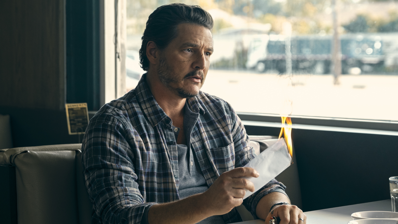 Clint (Pedro Pascal) sits at a diner in Freaky Tales.