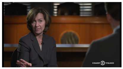 Daily Show correspondent Jordan Klepper interviews Federal Election Commission chairwoman Ann Ravel.