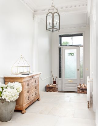hallway with traditional stone flooring