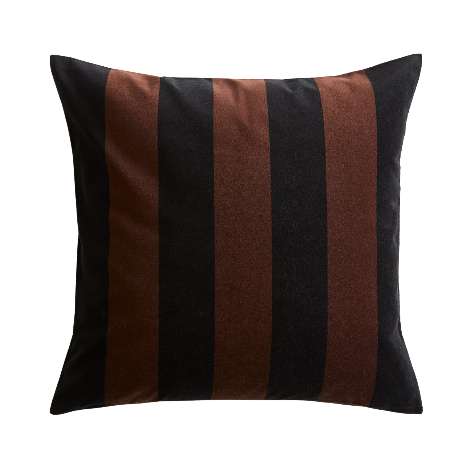 a black and brown striped pillow
