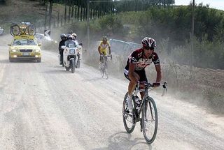 Alexandr Kolobnev (Team CSC) riding in the 1st Monte Paschi Eroica