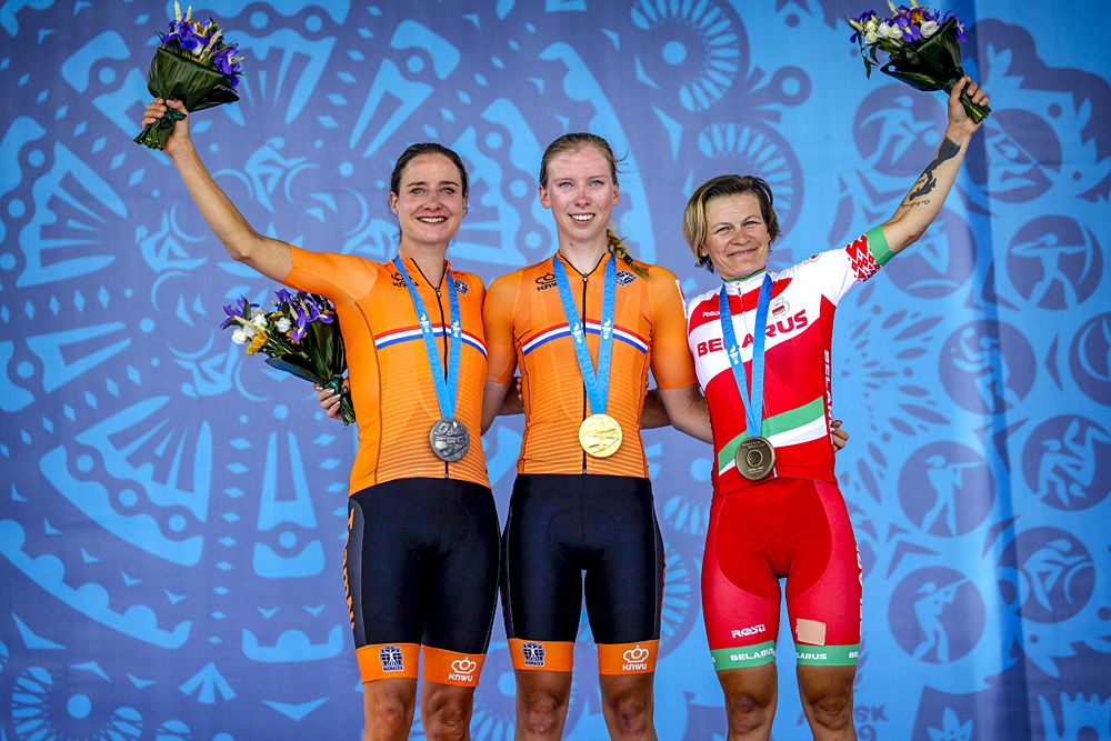 Lorena Wiebes wins European Games road race title, Marianne Vos second and Tatsiana Sharakova third in Minsk