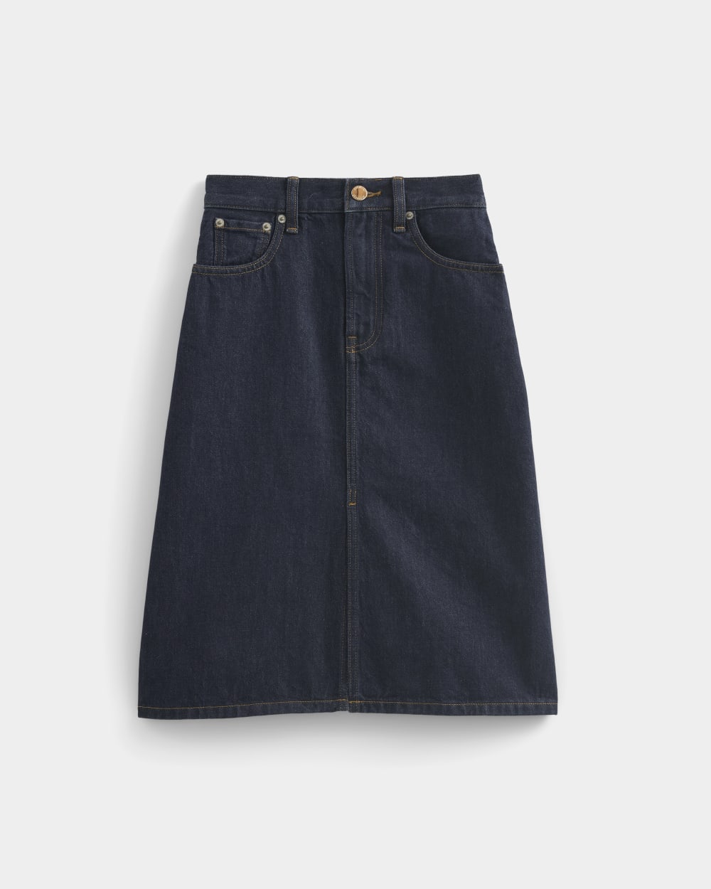 Mid-Rise Denim Midi Skirt | Tungsten Rinse - 23