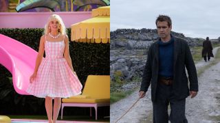 Margot Robbie in Barbie and Colin Farrell in The Banshees of Inisherin