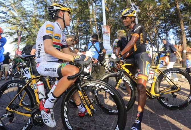 Louis Meintjes (MTN-Qhubeka) before the start of the penultimate stage of the Tour de Langkawi.