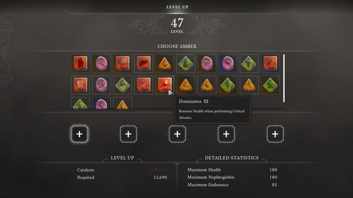 Valor Mortis amber menu