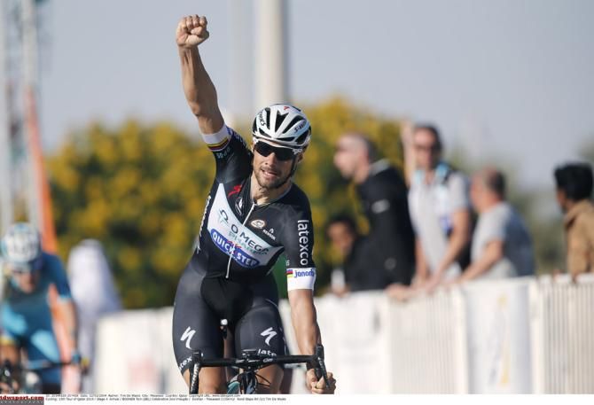 Tom Boonen celebrates his victory