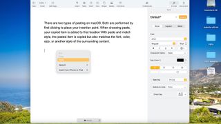 Pasting text in macOS
