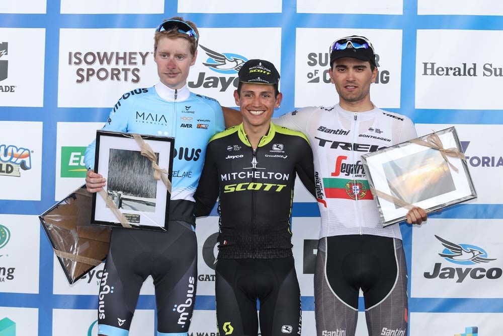 Alexander Evans, Esteban Chaves and Ruben Guerreiro