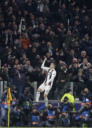 Cristiano Ronaldo celebrates scoring side second goal