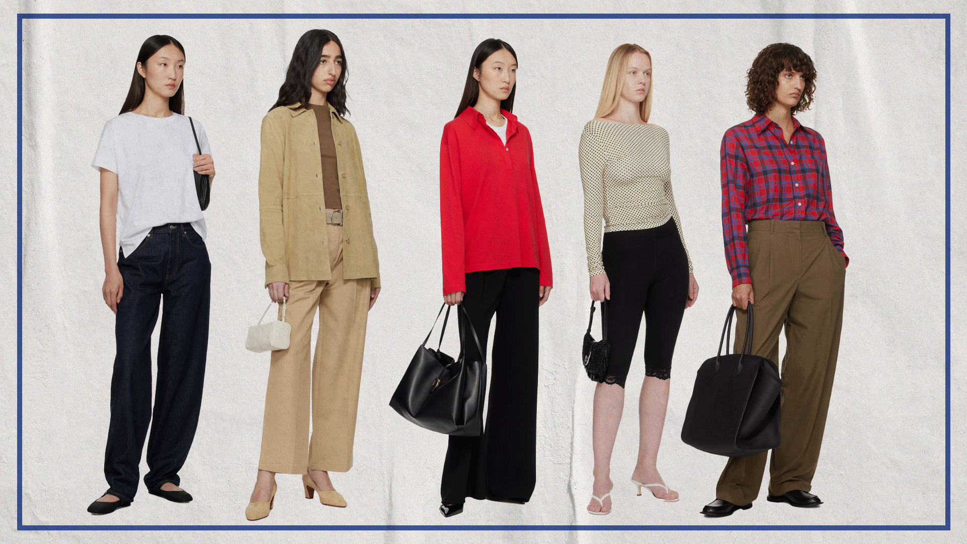 A collage of SSENSE models. 