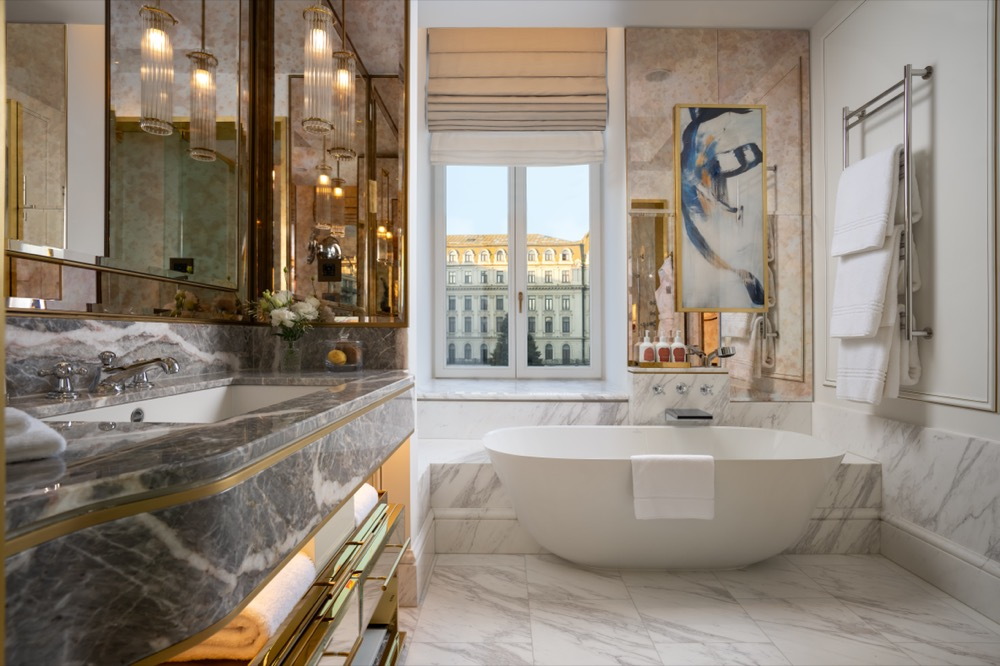 A marble bathroom