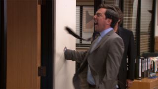 Andy Punches Wall in The Office