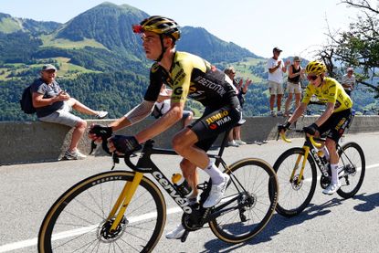 Sepp Kuss, super domestique, during the 2023 Tour de France, riding in support of GC leader Jonas Vingegaard