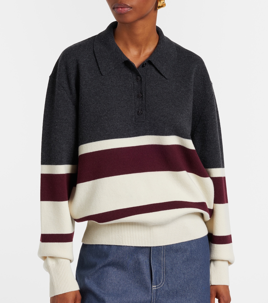 Wool and Cashmere Polo Sweater