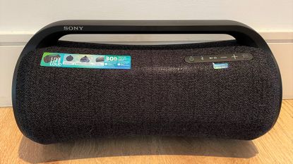 Sony SRS-XG500 review: woman singing into a microphone