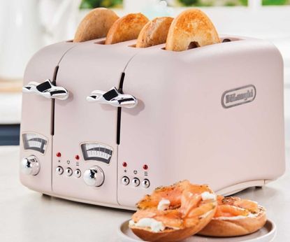 Aldi is selling a retro style pastel pink kettle and toaster both