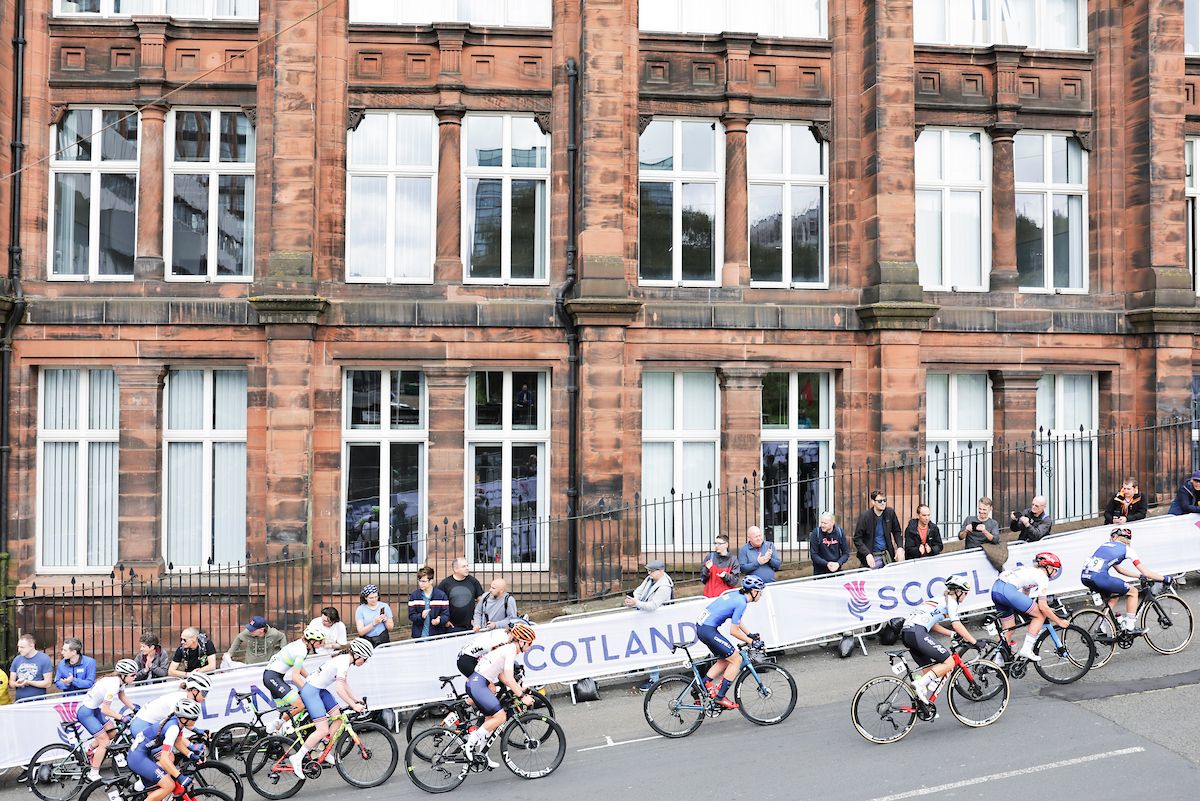The Junior women's road race on the city centre climbs