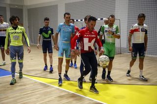 Joaquim Rodriguez controls the ball at Bahrain Merida's October camp