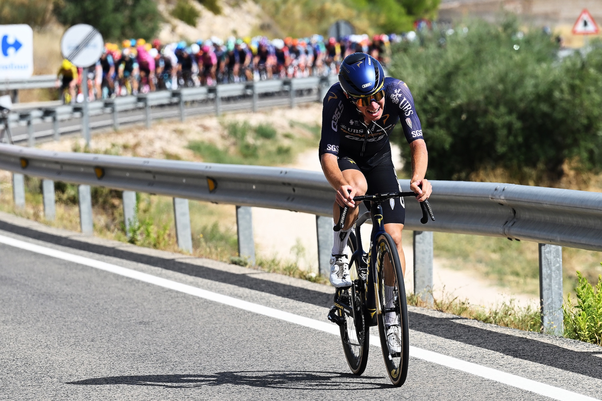 ELCHE DE LA SIERRA, SPAIN - SEPTEMBER 01: Walter Calzoni of Italy and Team Pinarello - Q36.5 Pro Cycling competes in the short-lived breakaway during Stage 10