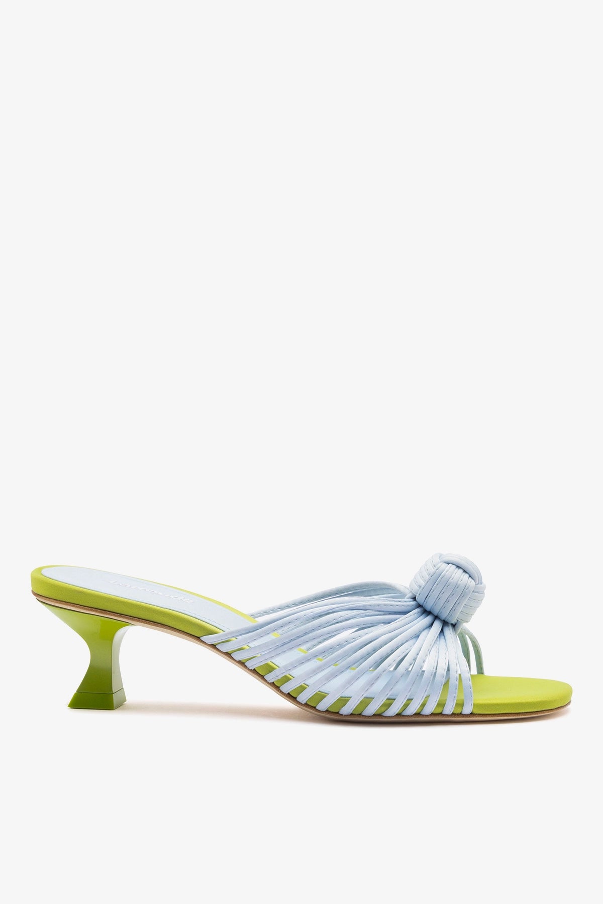 Valerie Mule Powder Blue and Green Satin