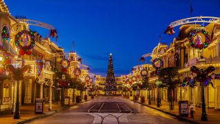 Main Street U.S.A. at Magic Kingdom at Christmas