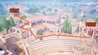 Fortnite Test of Agility route in Restored Reels