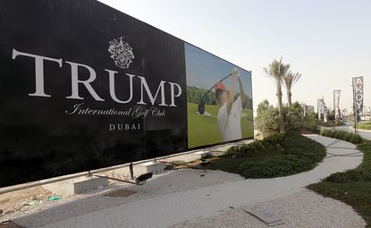 Donald Trump-branded golf club in Dubai. 