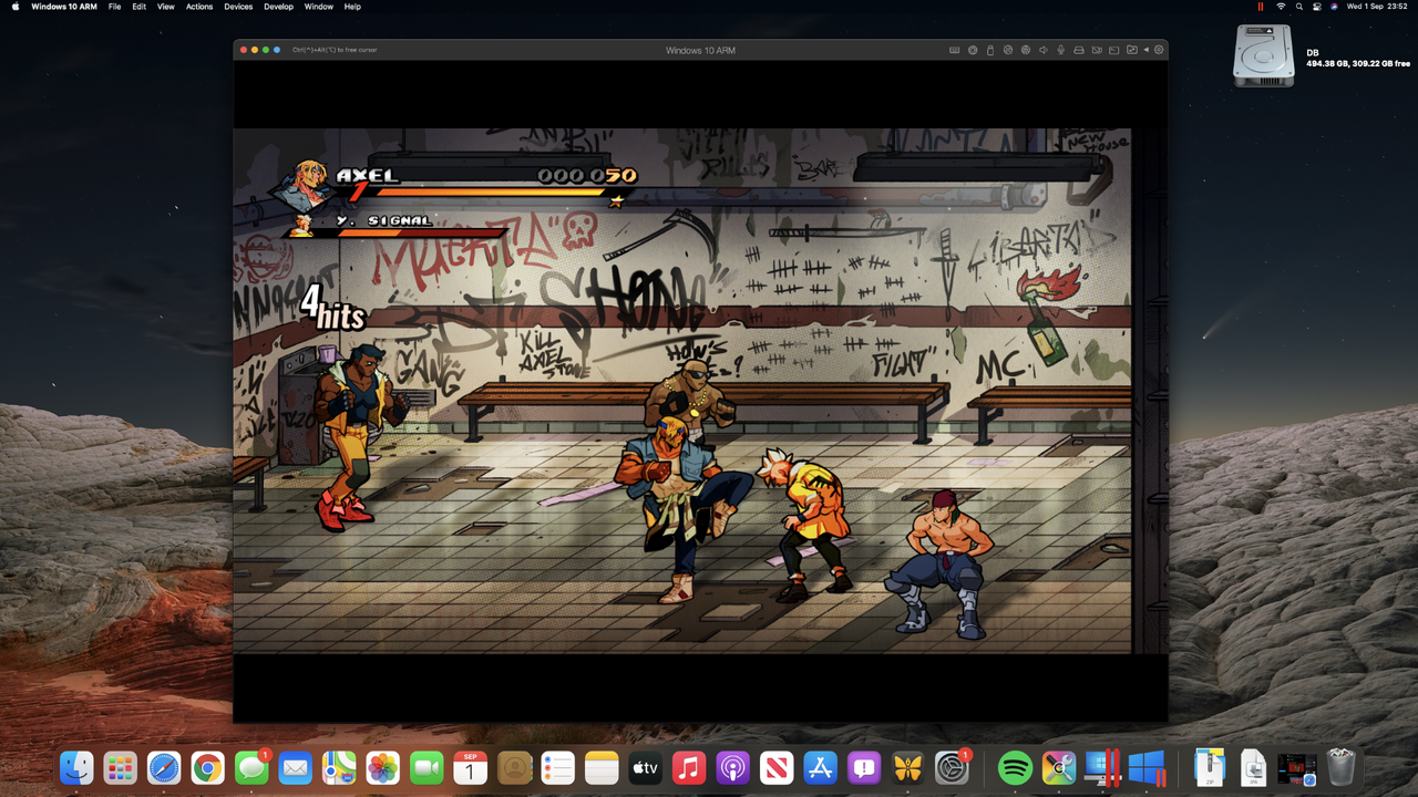 Streets of Rage 4 on an M1 Mac mini through Steam