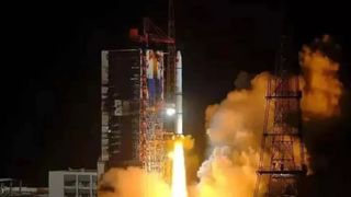 Liftoff of the Long March 2C from Xichang carrying three Yaogan-30 (08) satellites and Tianqi-12.