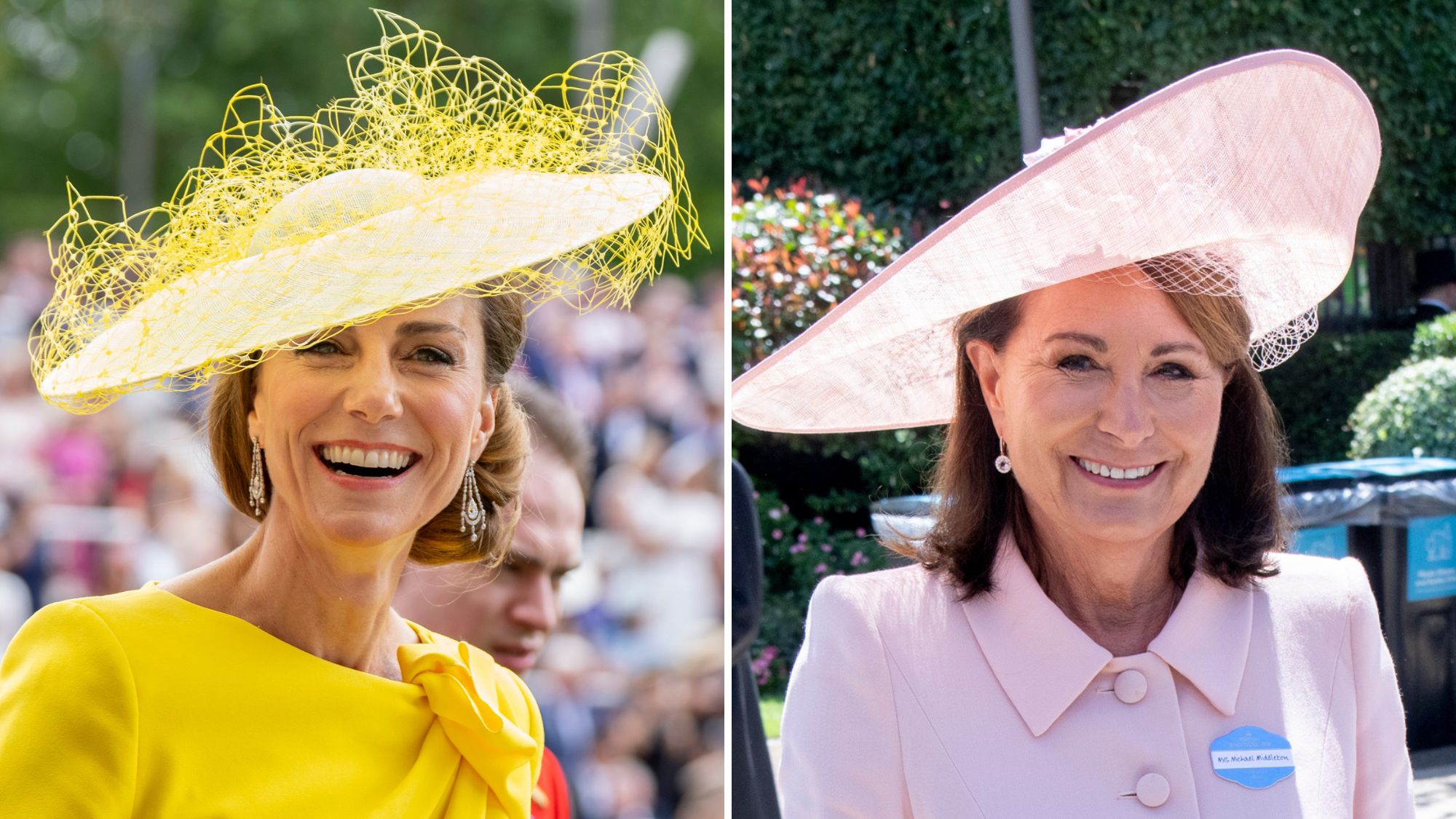 A composite of a picture of Kate Middleton and a picture of Carole Middleton, both at Ascot 2026