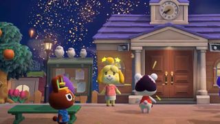 Isabelle wearing star boppers in Animal Crossing: New Horizons
