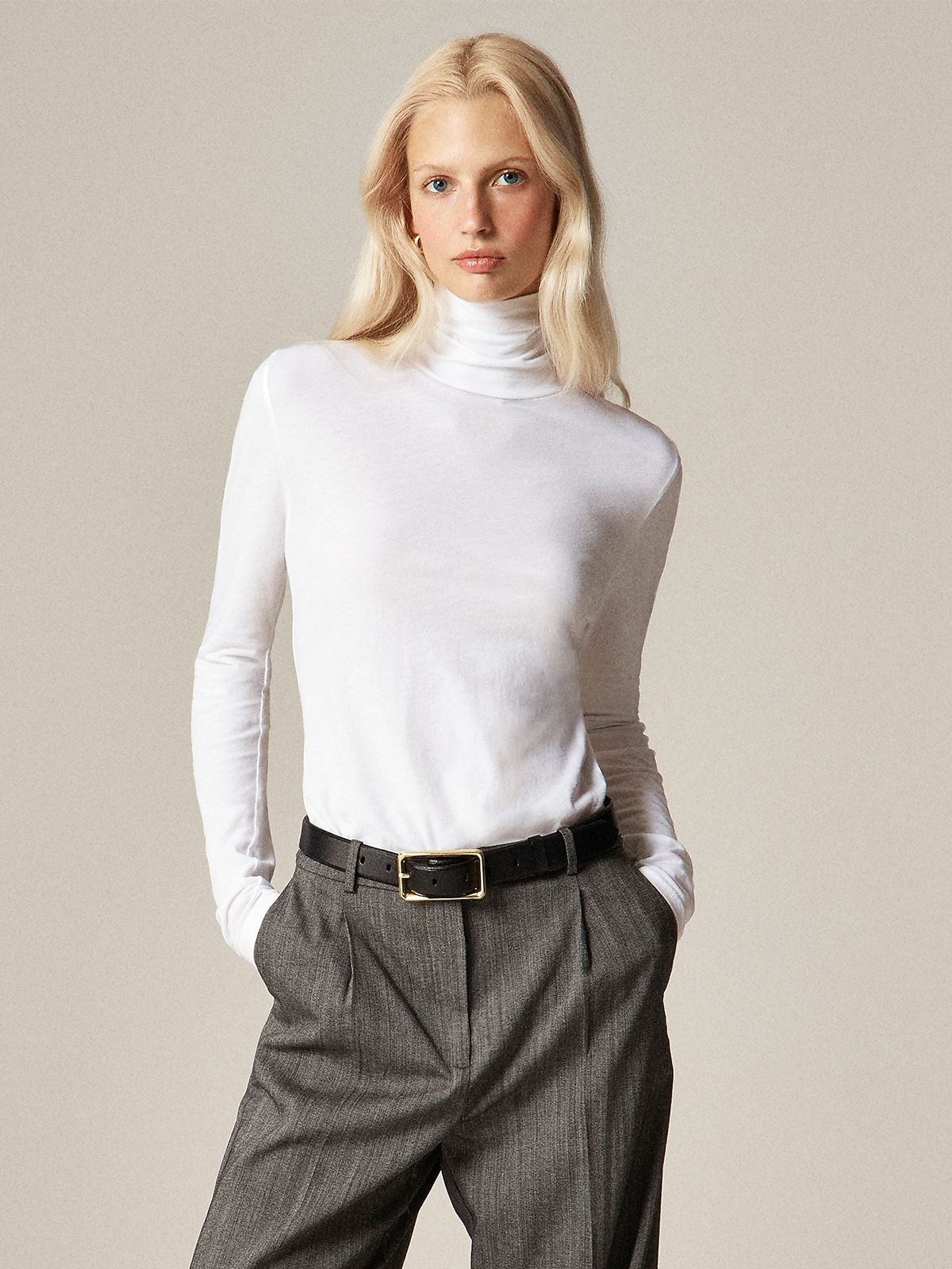 Feather Jersey Turtleneck