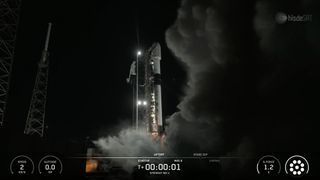 A SpaceX Falcon 9 rocket launches the Spainsat NG-2 satellite from Cape Canaveral Space Force Station on Oct. 23, 2025. It was the company's 139th launch of the year, a new record.