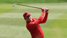 Sergio Garcia hits an iron shot from the fairway