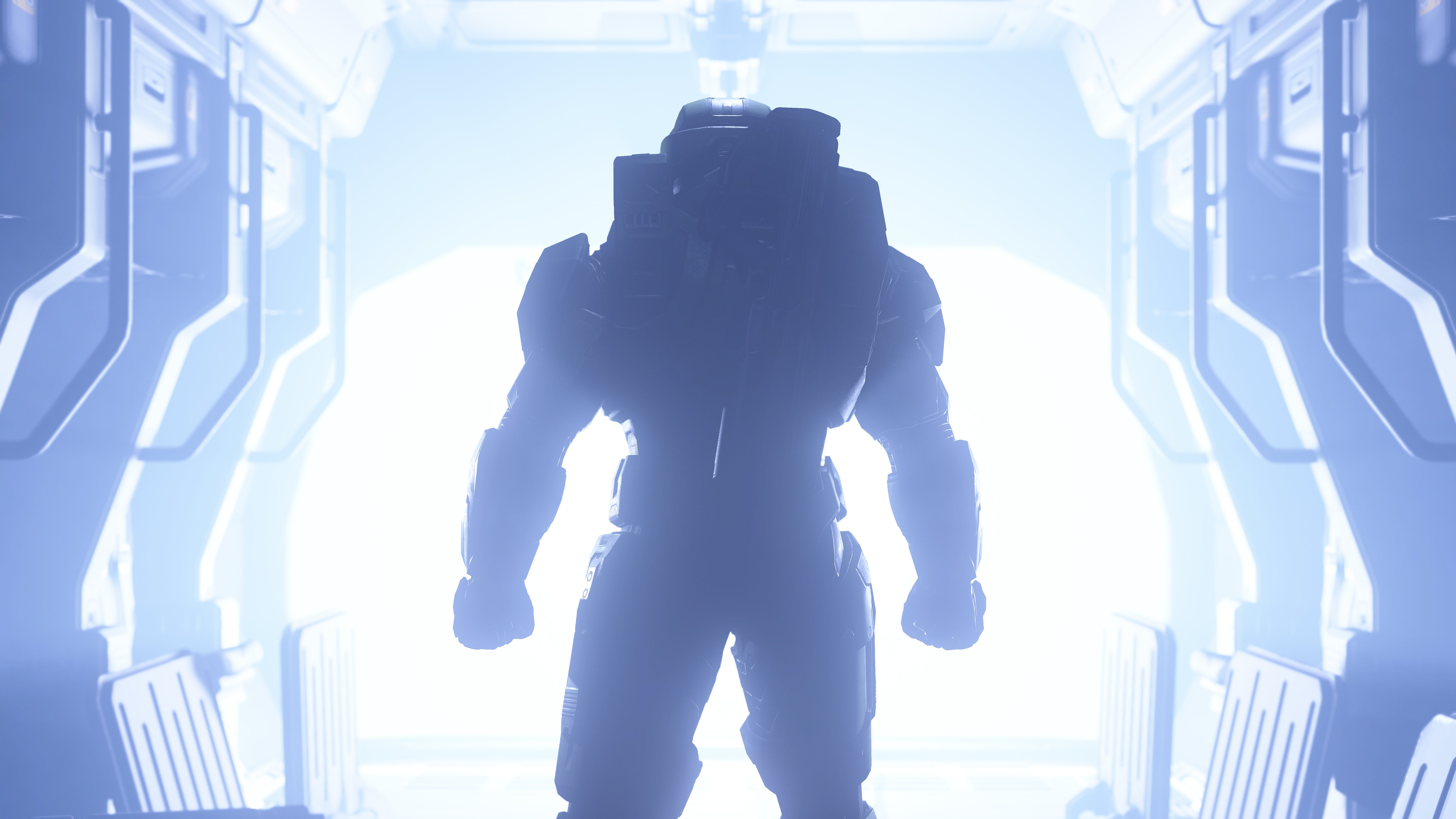 soldier silhouette under light