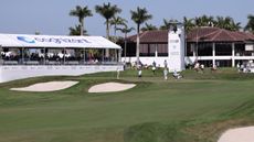 A fairway, green and grandstand seen at the Cognizant Classic