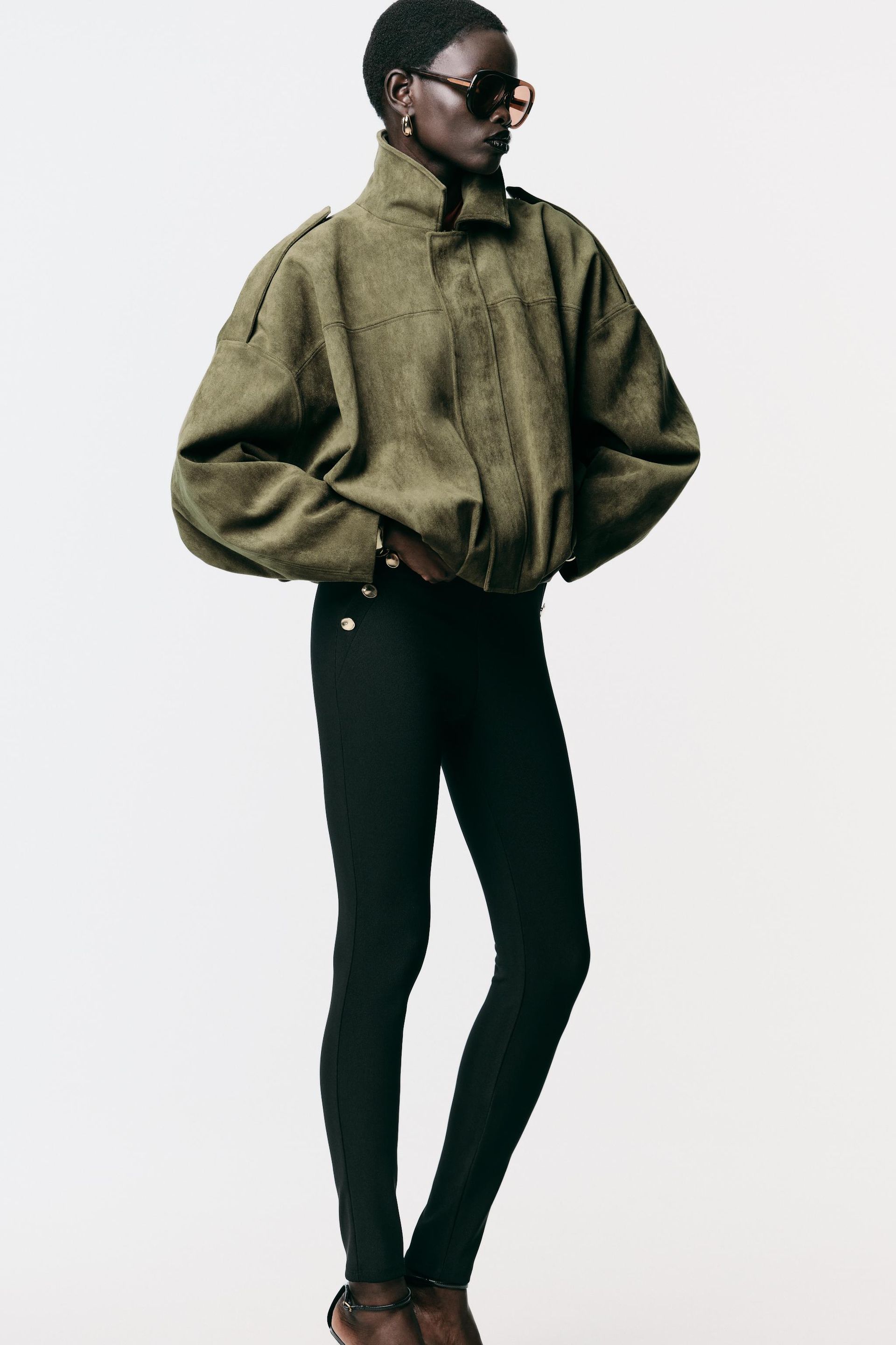Suede Effect Bomber Jacket