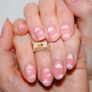 Pink cloud nail design