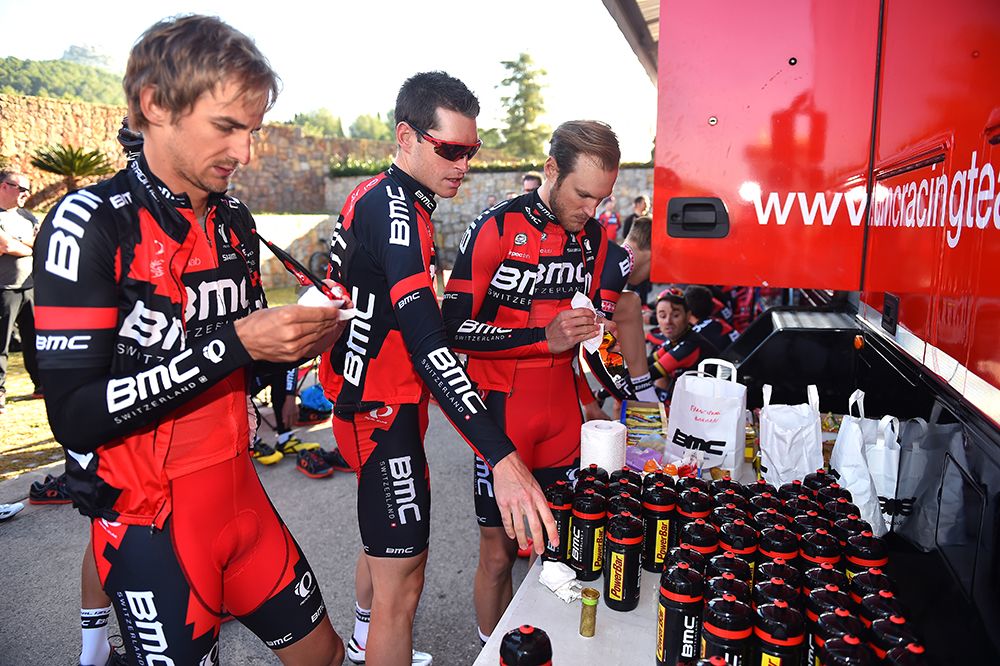 Riders pick up their refreshments