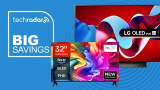 TCL and LG TVs with a sign saying Big Savings